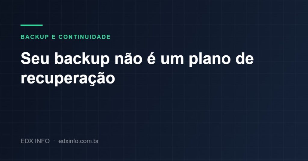 Ilustração sobre backup imutável, RTO, RPO e recuperação após ransomware