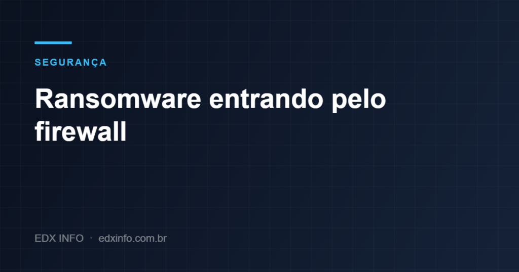 Arte EDX Info sobre ransomware explorando falhas em firewall