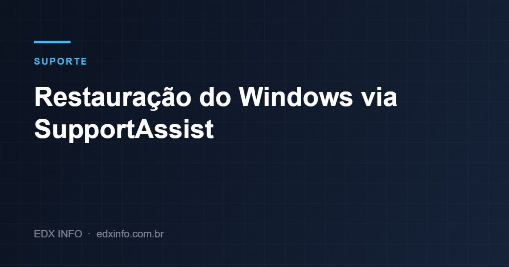 Ilustração sobre restauração online do Windows via SupportAssist em Dell