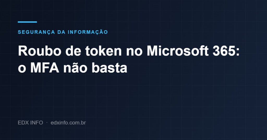 Ilustração sobre roubo de token OAuth no Microsoft 365 e limites do MFA