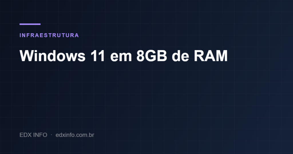 Arte EDX Info sobre otimização do Windows 11 em PCs com 8GB de RAM